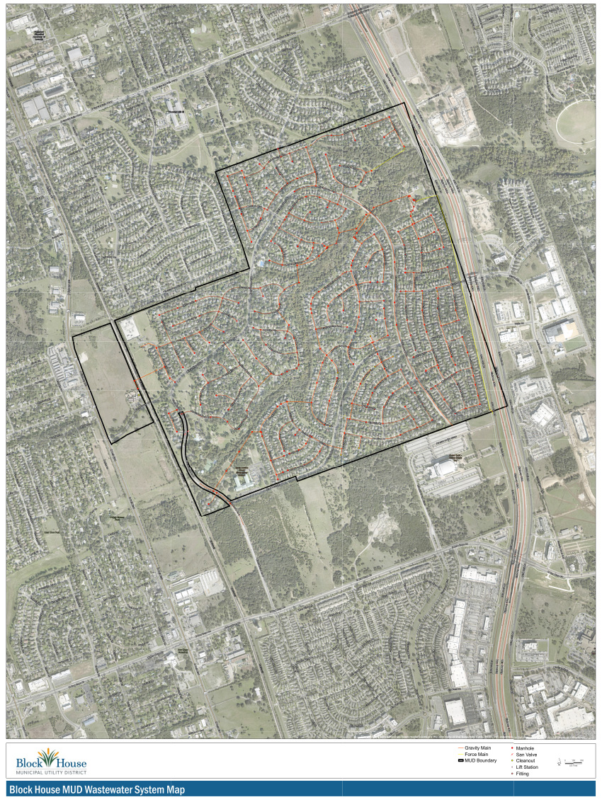 Block House MUD Wastewater System Map 2025